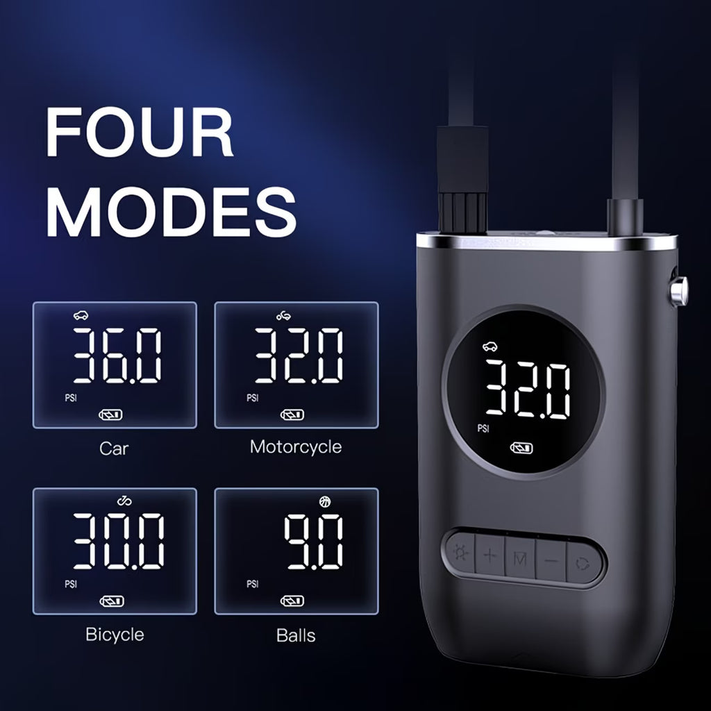 The Oz Bargains Shop™ AirGo Pro – Digital Mini Cordless Tyre Inflator | Portable Air Pump for Car, Bike & Sports Balls