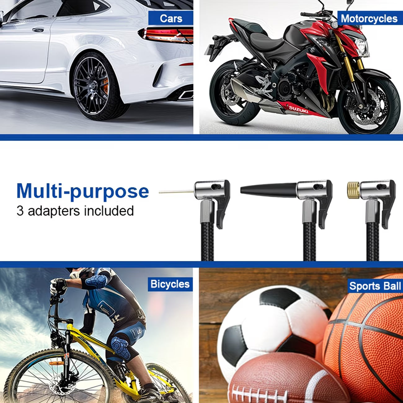 The Oz Bargains Shop™ AirGo Pro – Digital Mini Cordless Tyre Inflator | Portable Air Pump for Car, Bike & Sports Balls