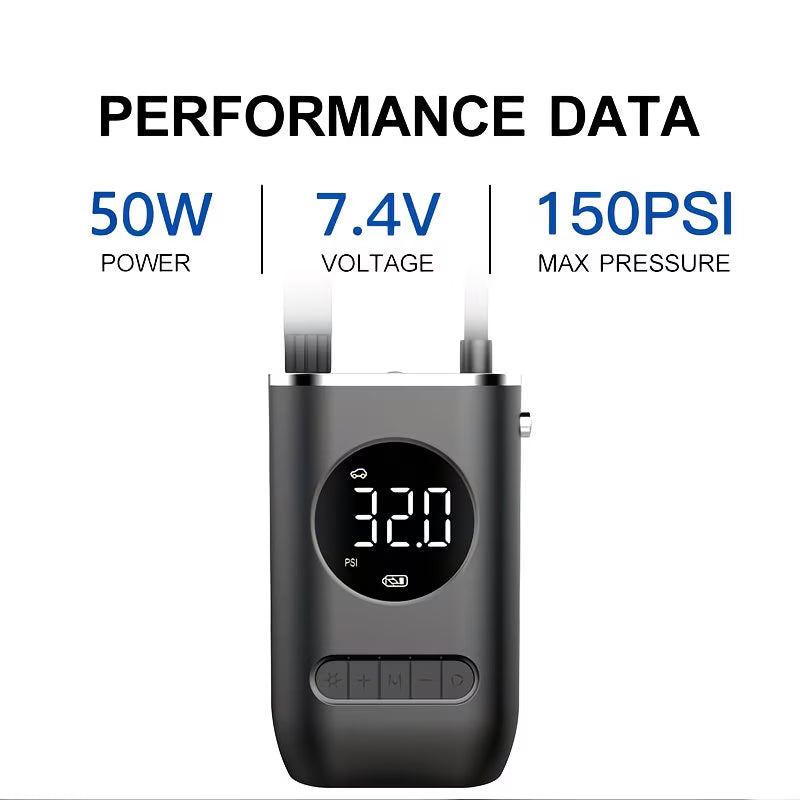 The Oz Bargains Shop™ AirGo Pro – Digital Mini Cordless Tyre Inflator | Portable Air Pump for Car, Bike & Sports Balls