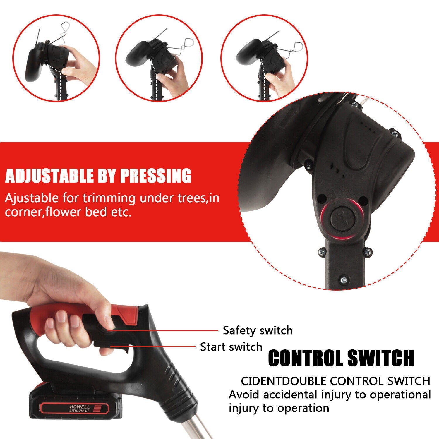 The Oz Bargains Shop™ TurboTrim Pro – Cordless Grass Trimmer & Electric Lawn Mower | Whipper Snipper with 2× Battery (Makita Compatible)