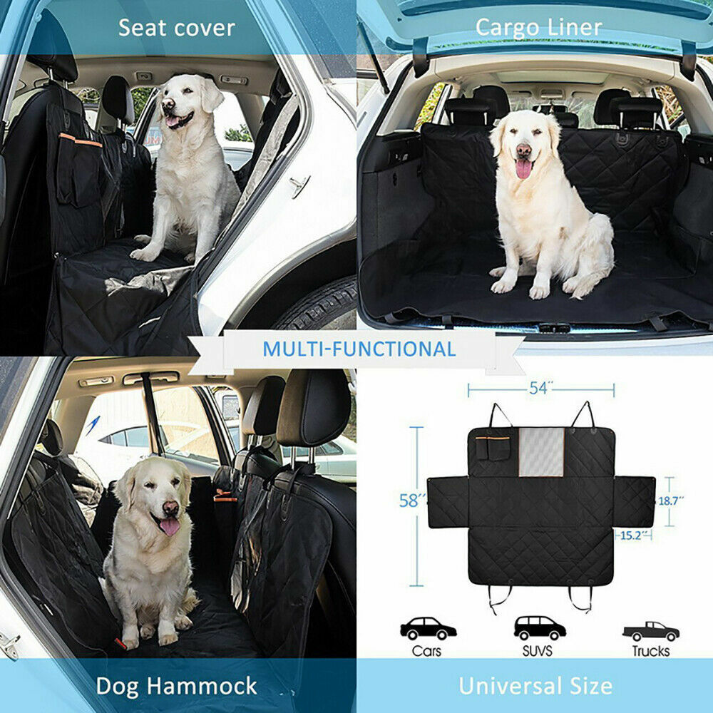 The Oz Bargains Shop™ PetRide Deluxe – Premium Waterproof Car Seat Hammock | Non-Slip Back Seat Protector for Cats & Dogs