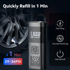 The Oz Bargains Shop™ PowerAir Max – 8000mAh Cordless Tyre Inflator | Rechargeable Electric Air Pump for Car, Bike & Motorcycle