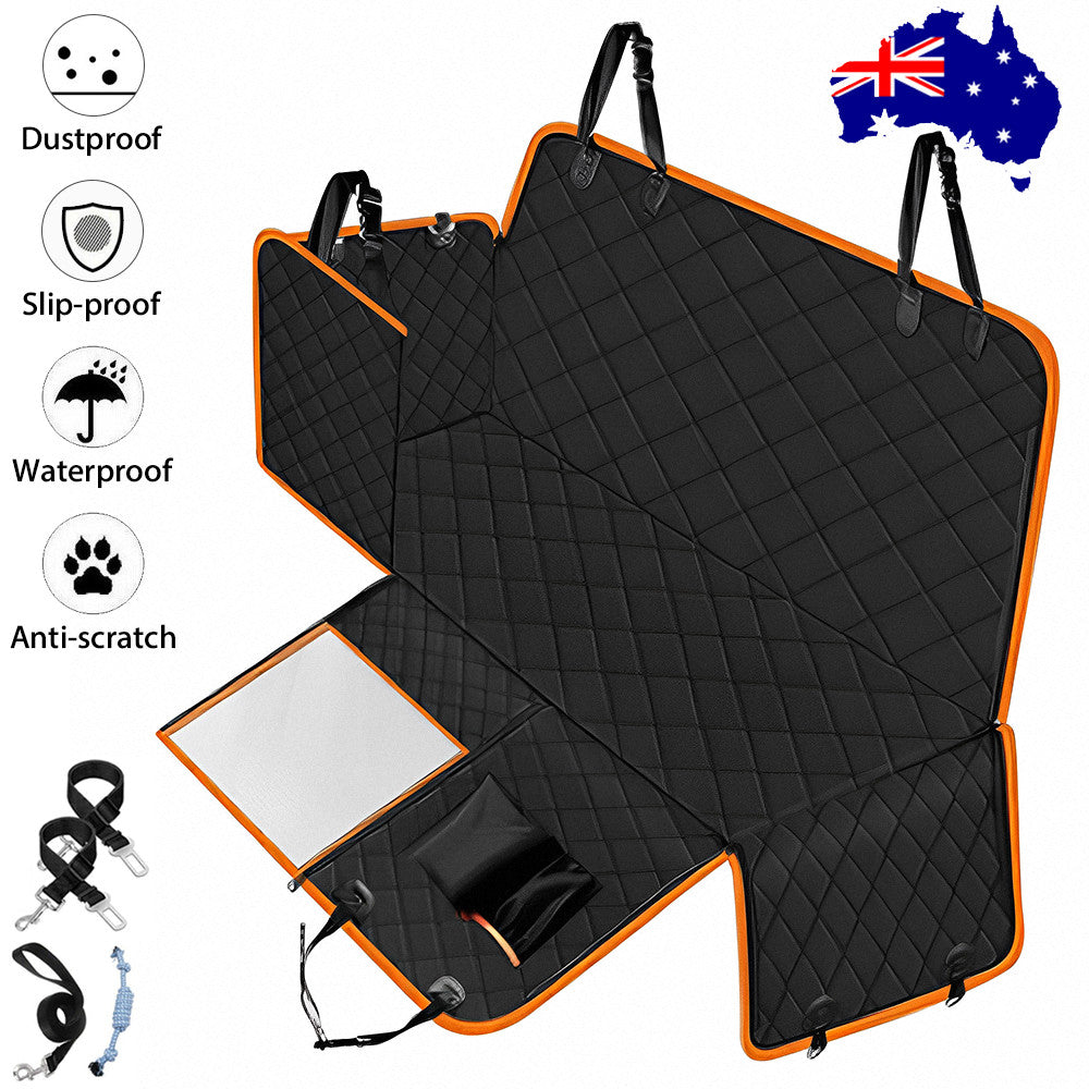 The Oz Bargains Shop™ PetRide Deluxe – Premium Waterproof Car Seat Hammock | Non-Slip Back Seat Protector for Cats & Dogs