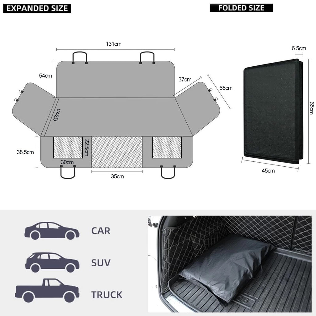 The Oz Bargains™ FurShield Pro – Waterproof Hard Bottom Dog Car Cover