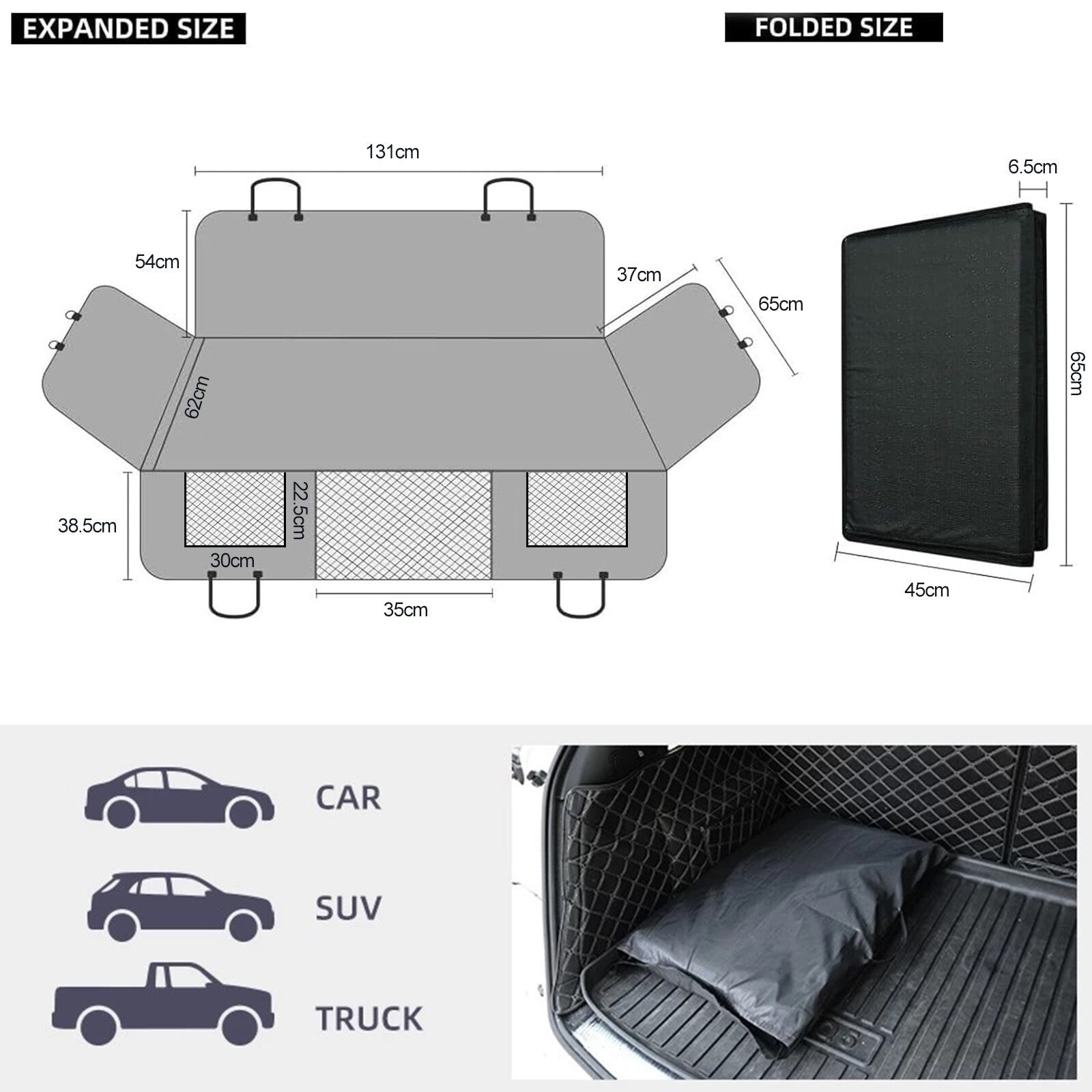 The Oz Bargains™ FurShield Pro – Waterproof Hard Bottom Dog Car Cover