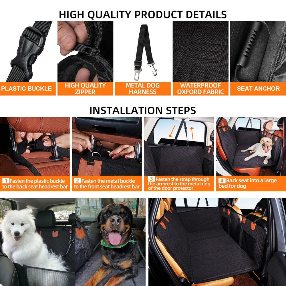 The Oz Bargains™ FurShield Pro – Waterproof Hard Bottom Dog Car Cover