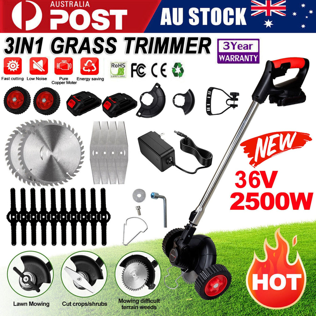 The Oz Bargains Shop™ TurboTrim Pro – Cordless Grass Trimmer & Electric Lawn Mower | Whipper Snipper with 2× Battery (Makita Compatible)