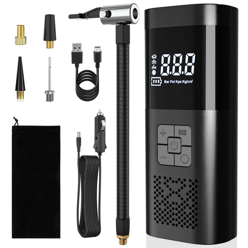 The Oz Bargains Shop™ PowerAir Max – 8000mAh Cordless Tyre Inflator | Rechargeable Electric Air Pump for Car, Bike & Motorcycle